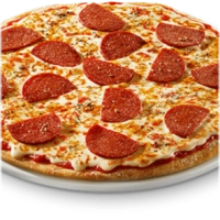 Alle pizza’s worden belegd met tomatensaus en kaas.