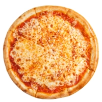 Alle pizza’s worden belegd met tomatensaus en kaas.